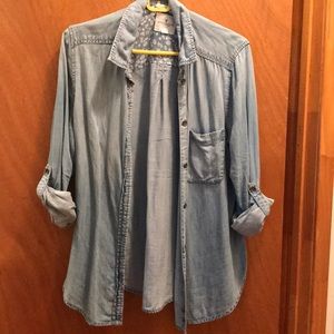 Long sleeve denim button up